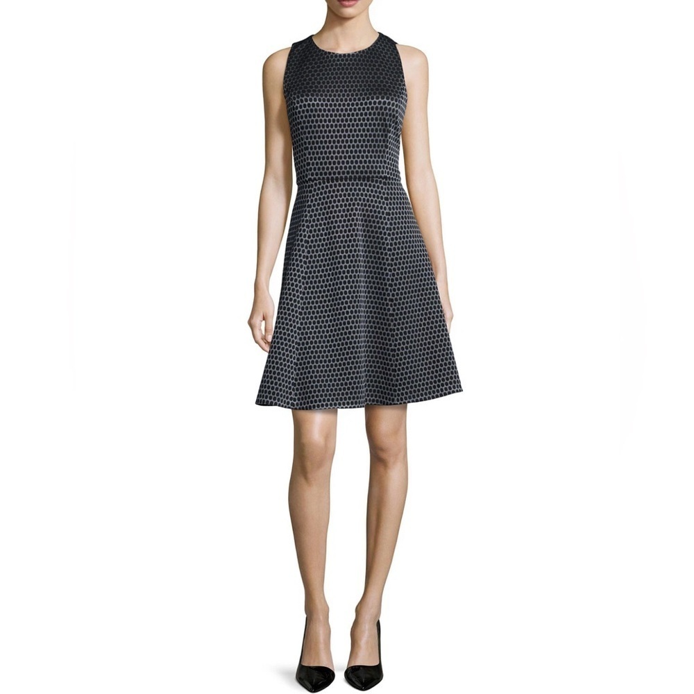 Theory Trekana Compass Knit Polka Dot Jacquard Dress Size 2